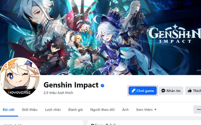 Theo dõi Fanpage chính thức để nhận code từ Genshin Impact